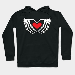 Halloween skeleton hand heart Hoodie